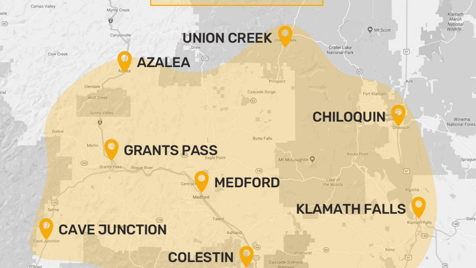 Delivery service area map